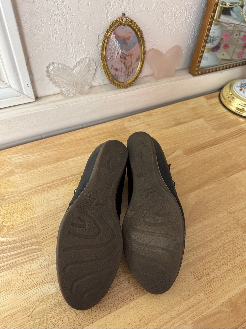 Dansko Black Leather Mary Jane Hidden Wedge Clogs EU 40 Comfort Shoes Y2K Comfy - Picture 5 of 13
